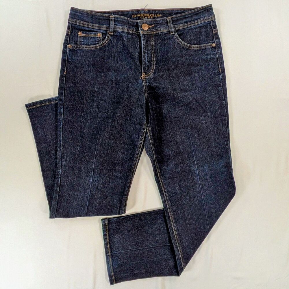 Charter Club Mid Rise Size 12P Jeans Quality Classic Straight Dark Wash